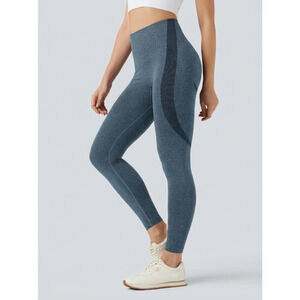 Halara Seamless Leggings Womens XL Blue High Rise 7/8 Yoga Ankle Stretch Pants